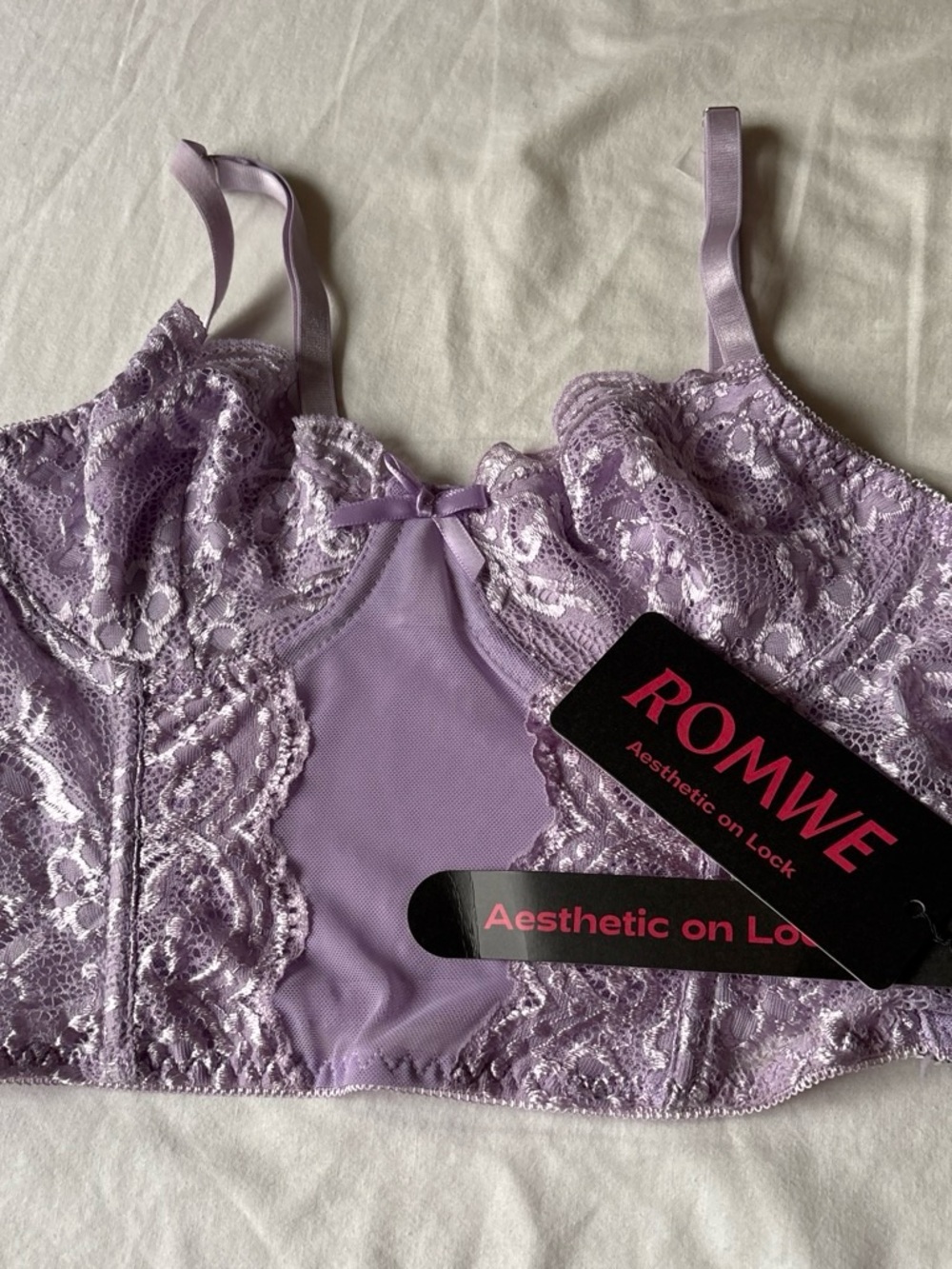 ROMWE Lilac Lace Bralette